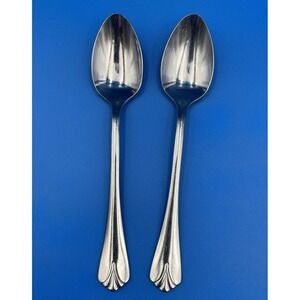 Kirk Stieff Sprig 2 Teaspoons Stainless Flatware Utensils Dining 7 1/4" Glossy